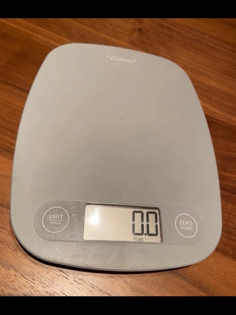 “Nourish” Light Grey Digital Kitchen Scale.